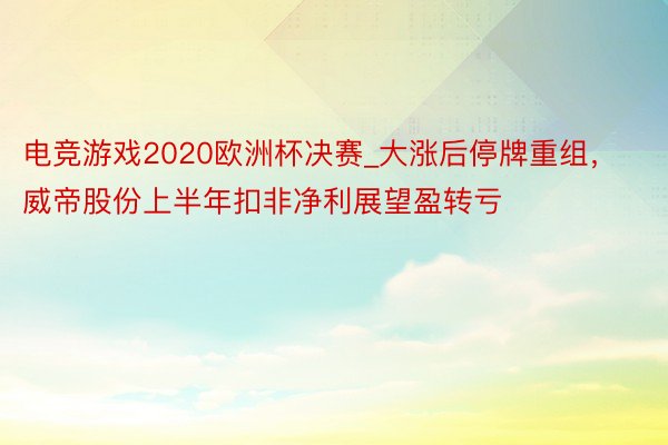 电竞游戏2020欧洲杯决赛_大涨后停牌重组，威帝股份上半年扣非净利展望盈转亏