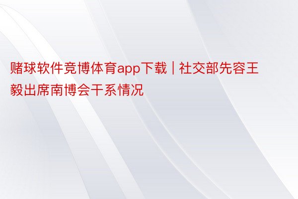 赌球软件竞博体育app下载 | 社交部先容王毅出席南博会干系情况