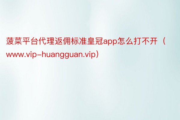 菠菜平台代理返佣标准皇冠app怎么打不开（www.vip-huangguan.vip）